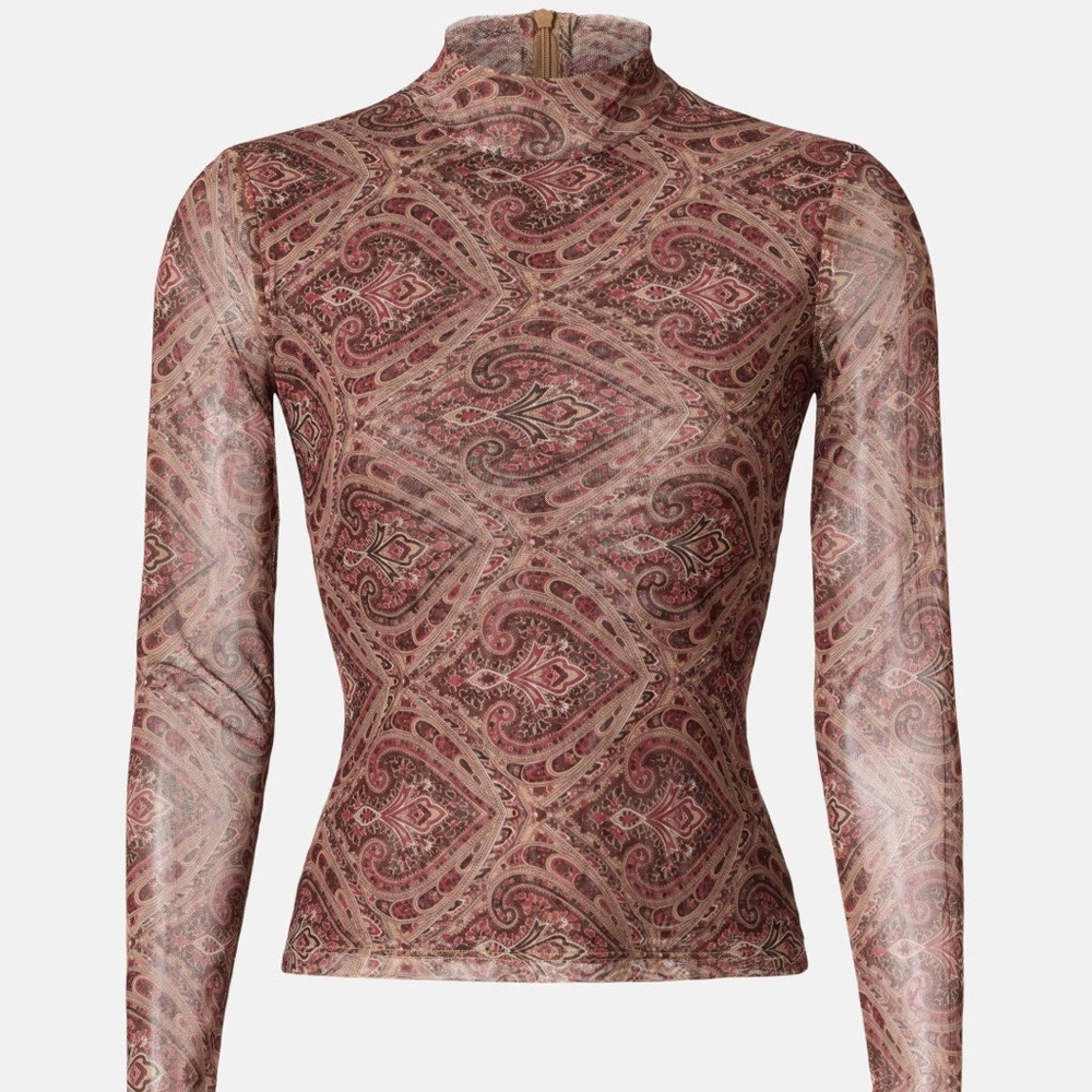 Ronny Kobo Collection Intricate Pattern Long Sleeve Top